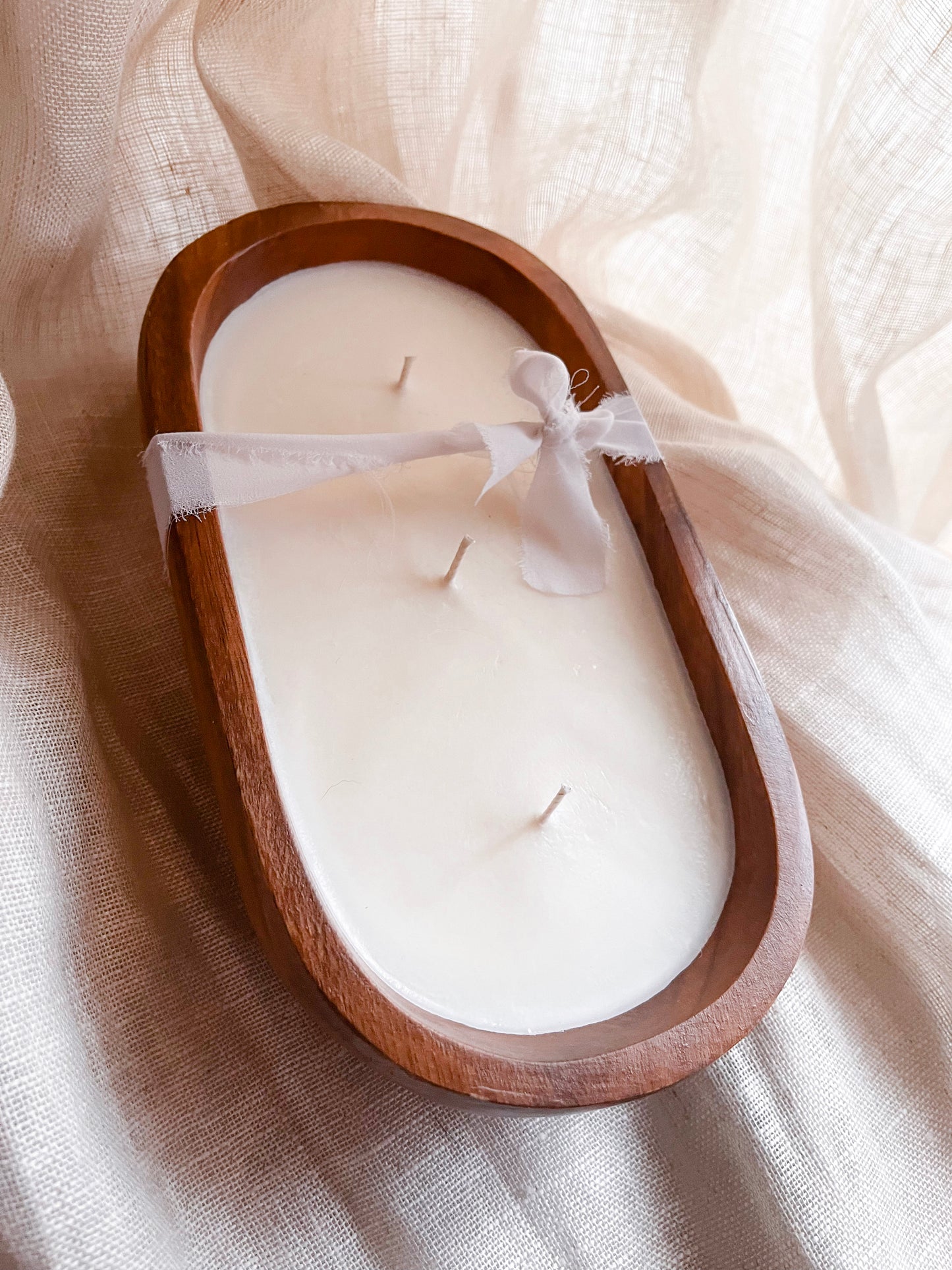 Wooden Bowl Candles: Coastal Cotton